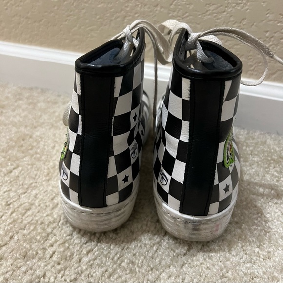 Chiara Ferragni Eye-motif High Top Sneakers Shoes Leather Italy Size EU 36 US 6 - Picture 7 of 16